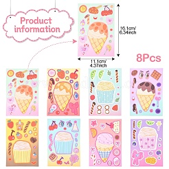 8Pcs PVC Self-Adhesive Stickers&nbsp;STIC-YW0001-06