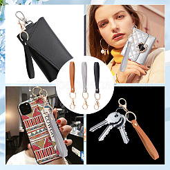3Pcs 3 Colors PU Leather Keychains&nbsp;KEYC-GO0001-01