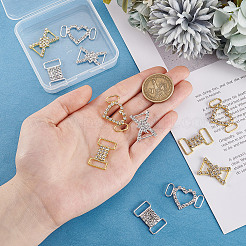 12Pcs 6 Styles Brass with Alloy Rhinestone Shoe Decoration&nbsp;FIND-HY0003-68