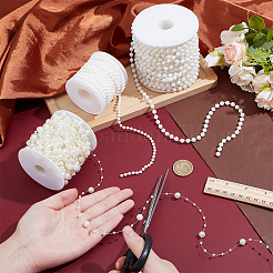 3Rolls 3 Styles Plastic Round Beaded Link Chains&nbsp;DIY-NB0015-31