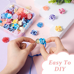 72Pcs 2 Style 6 Colors Smudged Color Opaque Resin Cabochons&nbsp;RESI-CD0001-19