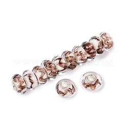 Handmade Lampwork & Brass Core European Beads&nbsp;LAMP-N044-12S-01