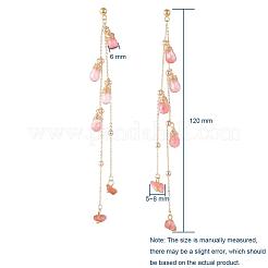 Natural Mixed Gemstone Dangle Stud Earrings&nbsp;EJEW-JE04022