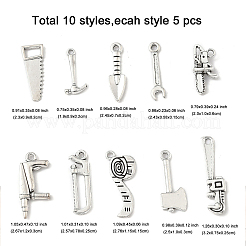 50Pcs 10 Styles Tibetan Style Alloy Pendants&nbsp;TIBE-FP0001-13