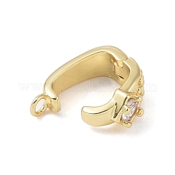 Brass Micro Pave Cubic Zirconia Donut Bails&nbsp;ZIRC-NH0001-02G