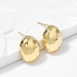 Oval Brass Stud Earrings&nbsp;EJEW-H154-09C-G