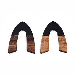 Opaque Resin & Walnut Wood Pendants&nbsp;RESI-N025-029-B