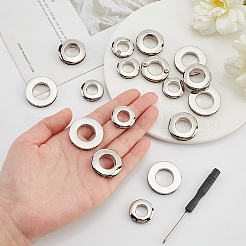 18Pcs 3 Style Alloy Grommet Eyelet Findings&nbsp;FIND-WR0006-18P