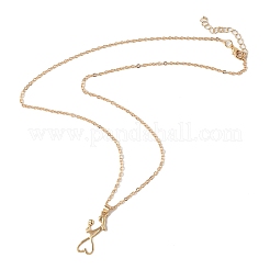 2Pcs 2 Colors Mom Daughter Hand in Hand Family Heart Alloy Pendant Necklaces&nbsp;NJEW-FS0001-10B