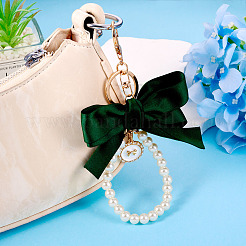 2Pcs 2 Colors Golden Alloy & Polyester & Plastic Keychain&nbsp;KEYC-TA0001-35B
