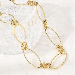 Brass Horse Eye Link Chain Necklaces&nbsp;NJEW-L013-15G