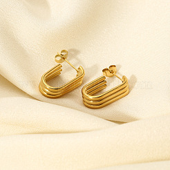 Stainless Steel Triple U-Shaped Stud Earrings&nbsp;RF8925