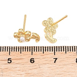 Brass Stud Earrings&nbsp;EJEW-F405-13G