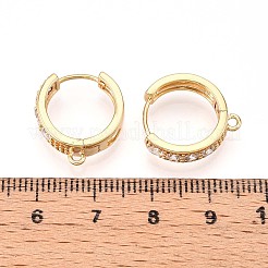 Brass Micro Pave Cubic Zirconia Hoop Earring Finding&nbsp;KK-N261-25G