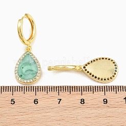Brass Micro Pave Cubic Zirconia Hoop Dangle Earrings&nbsp;KK-CBA8324-11G-04