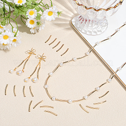 40Pcs Brass Curved Tube Beads&nbsp;KK-PH0015-17B