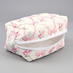 Flower Print Cotton & Polyester Cosmetic Zipper Bag&nbsp;AJEW-WH20002-74A