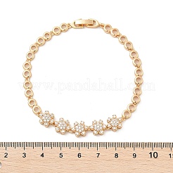 Brass Micro Pave Cubic Zirconia Link Chain Bracelets&nbsp;KK-R217-42G