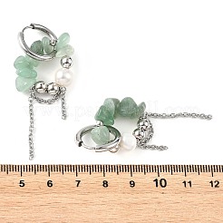 4 Pairs 4 Styles Natural Amethyst & Aquamarine & Green Aventurine & Eagle Eye Stone Chips Drop Earrings&nbsp;EJEW-TA00817
