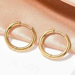 202 Stainless Steel Huggie Hoop Earrings&nbsp;EJEW-F111A-18mm-G