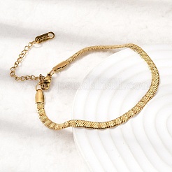 304 Stainless Steel Snake Chains Bracelets for Women&nbsp;BJEW-P395-02G-05