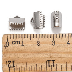 Tarnish Resistant 304 Stainless Steel Ribbon Crimp Ends&nbsp;X-STAS-Q187-01