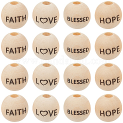 40Pcs 4 Styles Schima Wood European Beads&nbsp;WOOD-PA0001-44