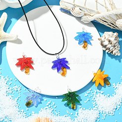 6Pcs 6 Colors Transparent Glass Pendants&nbsp;GLAA-CJ0002-82