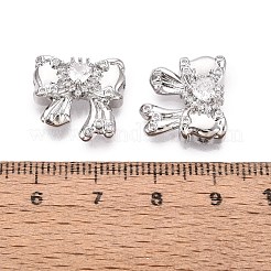 Brass Micro Pave Clear Cubic Zirconia Pendants&nbsp;KK-N288-09P
