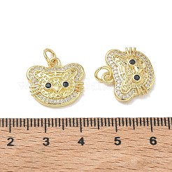 Brass Micro Pave Clear Cubic Zirconia Pendants&nbsp;KK-T085-21E-G