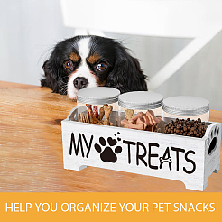 Rectangle Wood Pet Food Container Box&nbsp;CON-GW0001-01A