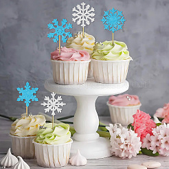 Paper & Glitter Sequins Cake Toppers with Bamboo Stick&nbsp;DIY-WH20087-006