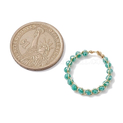 Glass Beads Finger Ring&nbsp;RJEW-JR00677