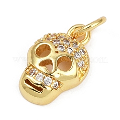Brass Micro Pave Clear Cubic Zirconia Pendants&nbsp;KK-L231-08G
