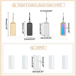 DIY Blank Rectangle Dangle Earring Making Kit&nbsp;DIY-UN0005-40