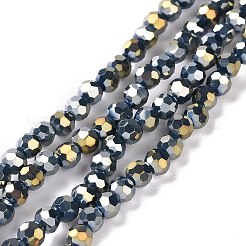 Faceted(32 Facets) Round Full Rainbow Plated Electroplate Glass Beads Strands&nbsp;EGLA-J130-FR15