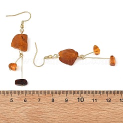 Natural Amber Nuggets Dangle Earrings&nbsp;EJEW-JE07523