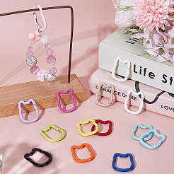 14Pcs 14 Colors Baking Paint Zinc Alloy Spring Gate Rings&nbsp;FIND-UN0009-91