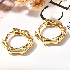 Rack Plating Bamboo Brass Hoop Earrings for Women&nbsp;EJEW-C125-10G