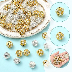 60Pcs 2 Styles Brass Rhinestone Beads&nbsp;KK-YW0004-26