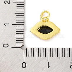 Rack Plating Brass Micro Pave Cubic Zirconia Charms&nbsp;KK-F881-04G-02