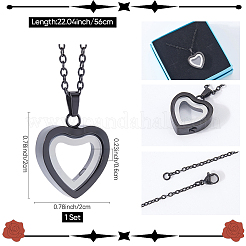 1Pc Stainless Steel Heart Pendant Urn Ashes Necklaces&nbsp;NJEW-CN0001-17B