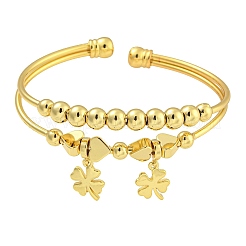 Rack Plating Brass Bangles&nbsp;BJEW-B106-09G