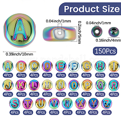 104Pcs Flat Round with Letter Electroplated Glass Beads&nbsp;GLAA-PA0001-81