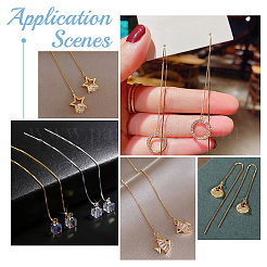 10Pcs Brass Stud Earring Findings with Loop&nbsp;KK-BBC0004-07