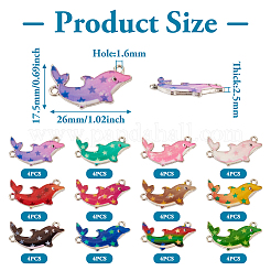 48Pcs 12 Colors Alloy Enamel Connector Charms&nbsp;ENAM-TA0001-60
