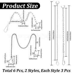 6Pcs 2 Styles 304 Stainless Steel Toilet Damper Chain&nbsp;FIND-CN0001-90