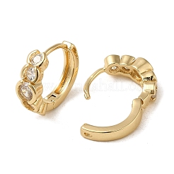 Brass Micro Pave Cubic Zirconia Hoop Earring&nbsp;EJEW-L271-22KCG-01