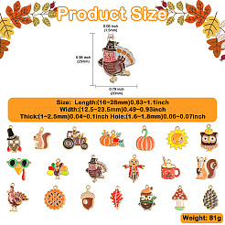 40Pcs 20 Styles Autumn Theme Alloy Enamel Pendants&nbsp;ENAM-CJ0006-69