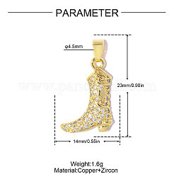 Brass Micro Pave Clear Cubic Zirconia Pendants&nbsp;CU-OY001-07G